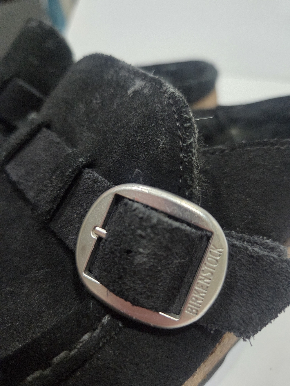 Birkenstock Black Suede Slip-On Clog with Buckle Sz.40 /9 - Picture 8 of 9